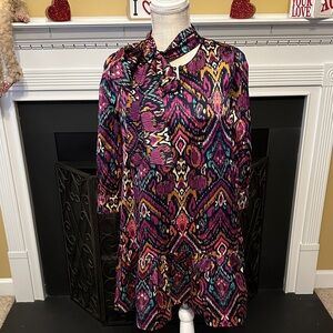 Fate Purple and Pink Patterned Dress